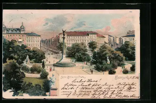 Lithographie Berlin-Kreuzberg, Belle-Alliance-Platz