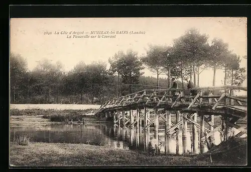 AK Mimizan-les-Bains /Côte d`Argent, La Passerelle sur le Courant