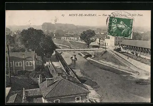 AK Mont-de-Marsan, Vue sur Saint-Pierre