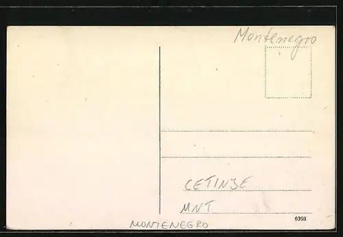 AK Cetinje, Gebäudeansicht mit Pferdewagen