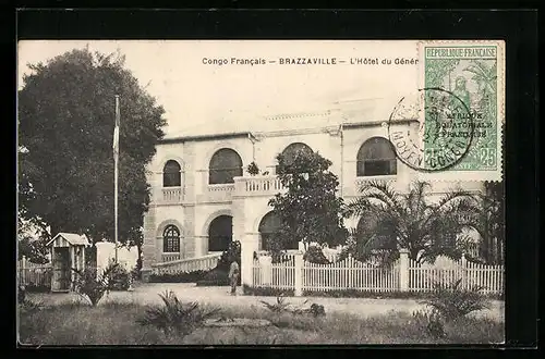 AK Brazzaville, Ortspartie mit Hotel