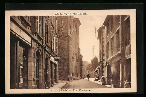 AK Mauriac, Rue Marmontel, Strassenpartie