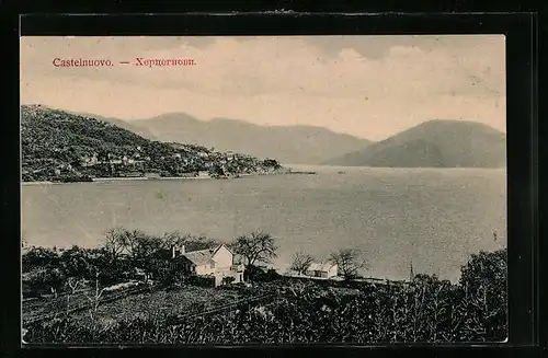 AK Castelnuovo, Ortsansicht mit See