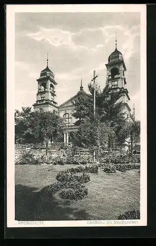 AK Pforzheim, Saalbau im Stadtgarten