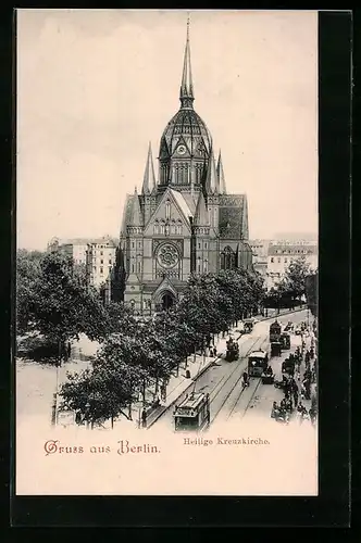AK Berlin-Kreuzberg, Heilige Kreuzkirche aus der Vogelschau