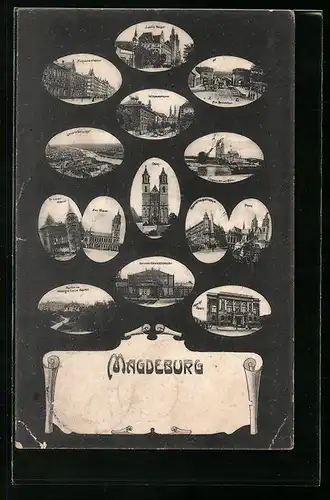 AK Magdeburg, Dom, Justizpalast, Augustastrasse