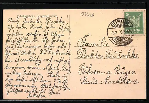 AK Bürgel, Erholungsheim Langethalsmühle