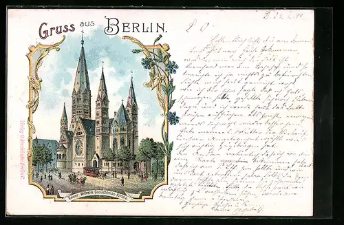 Lithographie Berlin, Kaiser Wilhelm Gedächtniskirche