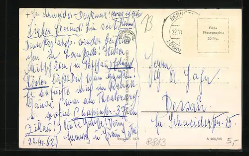 AK Waltersdorf, Postamt mit Lausche