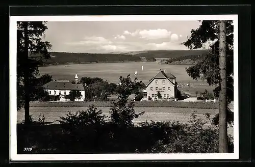 AK Saalburg, Gasthaus Seeblick-Kloster am Stausee der Saaletalsperre
