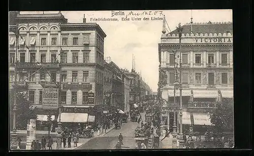 AK Berlin, Friedrichstrasse, Ecke Unter den Linden