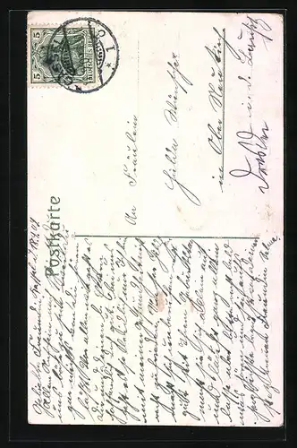 Lithographie Cassel-Wilhelmshöhe, am Fusse der Cascaden