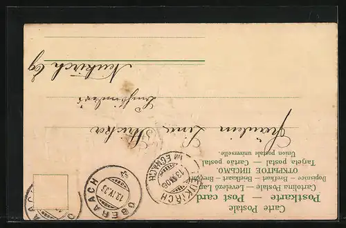 AK Mädchen mit Lämmchen zu Ostern