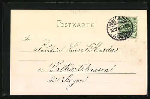 AK Jahreszahl 1900 mit Blumen