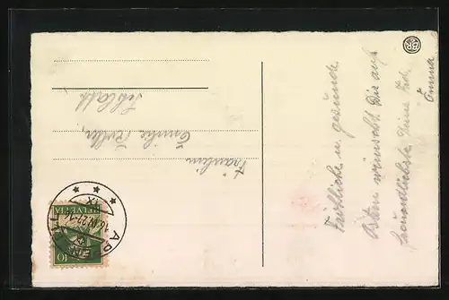 AK Osterhase mit Ei auf dem Weg