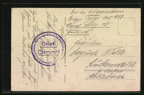 AK Mörchingen i. L., Kapellenstrasse, Deutsche Soldaten