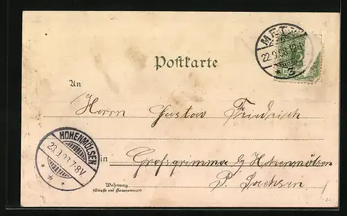 Lithographie Metz, Städtische Triebwerke, Jungfernwehr