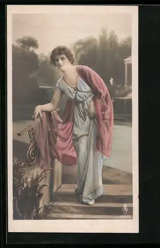 Foto-AK PFB Nr. 4687 /3: Hübsche Dame im sommerlichen Kleid