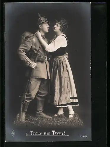 Foto-AK PFB Nr. 3794 /2: Soldat mit Frau, Treue um Treue