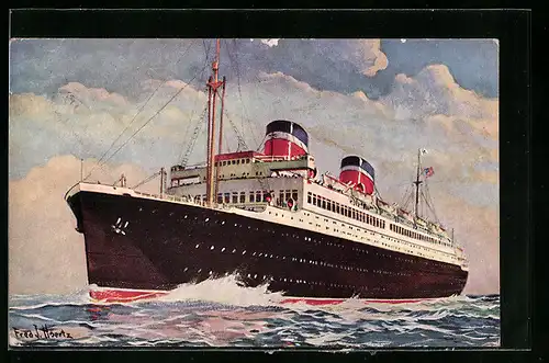 Künstler-AK Passagierschiff Washington in voller Fahrt