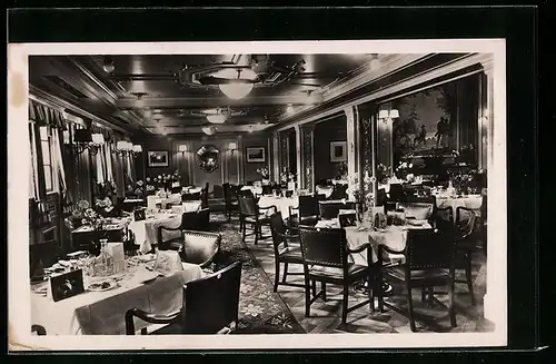 AK Passagierschiff Dampfer München, Speisesaal Kajütenklasse