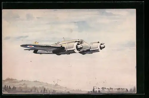 Künstler-AK Beaufighter midair