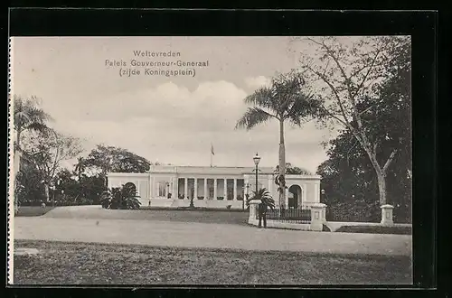 AK Weltevreden, Paleis Gouverneur-Generaal, zijde Koningsplein