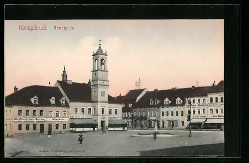 AK Königsbrück, Blick auf den Marktplatz