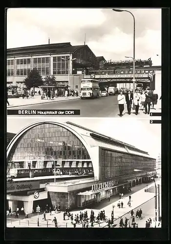AK Berlin, Bahnhof Friedrichstrasse, Bahnhof Alexanderplatz