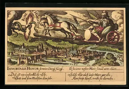 Künstler-AK Hann. Münden, Mittelalterliche Darstellung