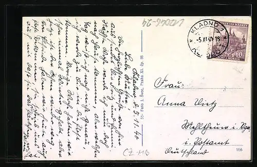 AK Kladno, verschiedene Ortsansichten, Bergmann mit Laterne