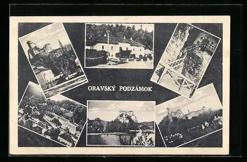 AK Oravsky Podzamok, verschiedene Ortsansichten