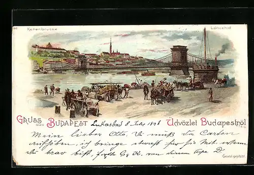 Lithographie Budapest, Kettenbrücke