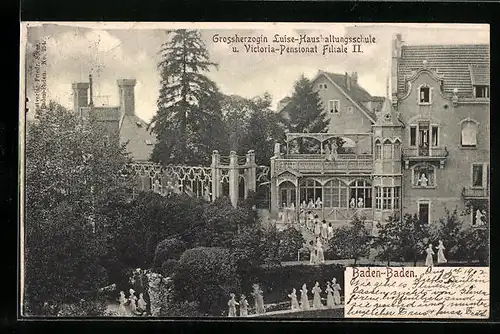 AK Baden-Baden, Grossherzogin Luise-Haushaltungsschule u. Victoria-Pensionat Filiale II