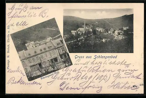 AK Schlangenbad, Teilansicht, Gasthaus Rheingauer-Hof