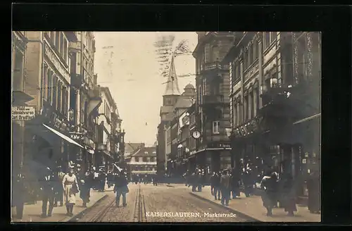 AK Kaiserslautern, Marktstrasse mit Kirche