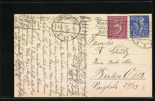 AK Kaiserslautern, Marktstrasse mit Kirche