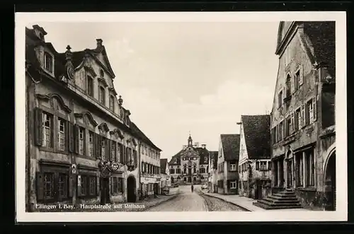 AK Ellingen i. Bay., Hauptstrasse mit Rathaus