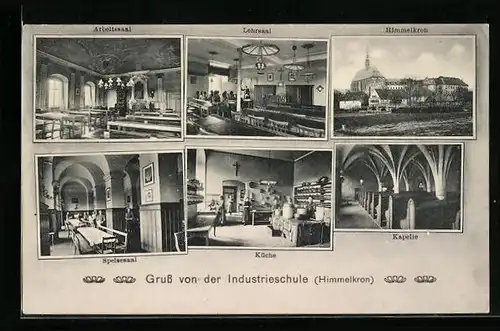 AK Himmelkron, Ortspartie, Industrieschule, Innenansichten
