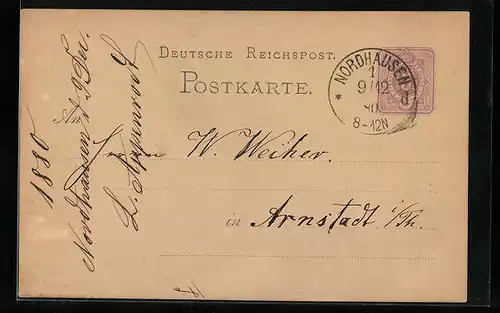 AK Nordhausen, Korrespondenz Appenrodt an Weitzer 1880
