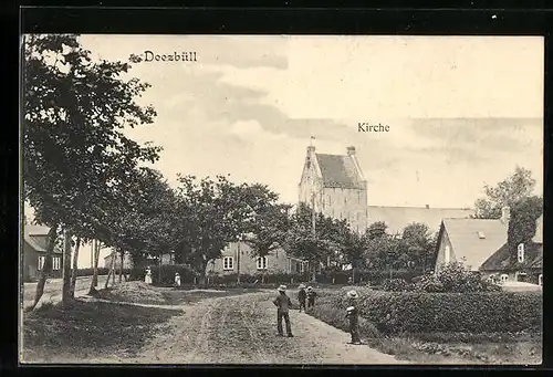 AK Deezbüll, Ortspartie mit Kirche