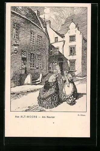 Künstler-AK Alt-Moers, Partie am Neutor