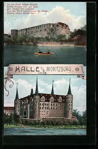AK Halle a. S., Ansichten der Moritzburg