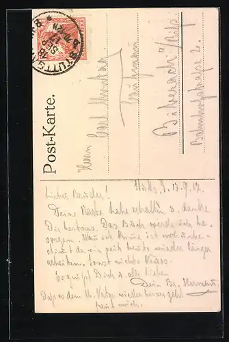 AK Stuttgart, Blick auf das Rathaus