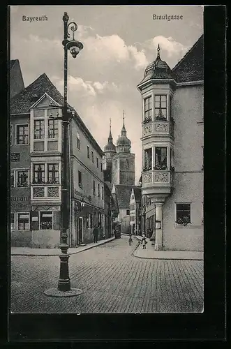 AK Bayreuth, Blick in die Brautgasse, Strasse