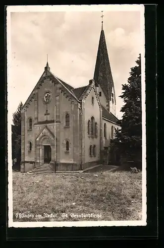 AK Esslingen am Neckar, Blick auf St. Bernhardkirche