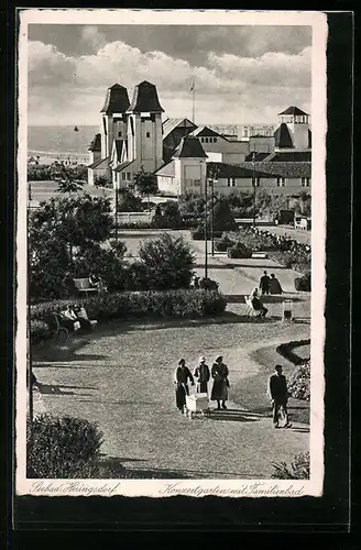 AK Heringsdorf, Konzertgarten mit Familienbad