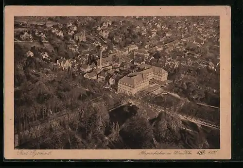 AK Bad Pyrmont, Fliegeraufnahme des Kurortes