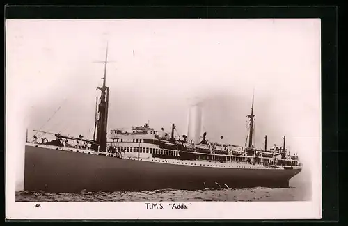 AK Passagierschiff T. M. S. Adda in Fahrt