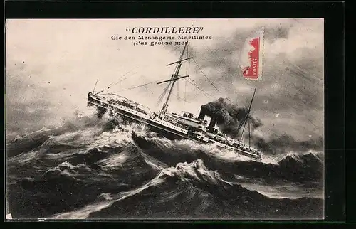 AK Passagierschiff Cordillere auf hoher See